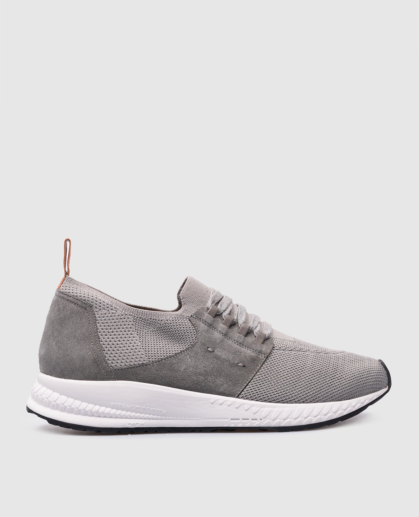 Gray combination sneakers with logo