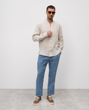 Cashmere&Whiskey Блакитні штани з льону 0255600195