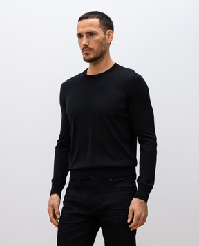 Tom Ford Чорний джемпер з кашеміру та шовку KCL005YMK005S23