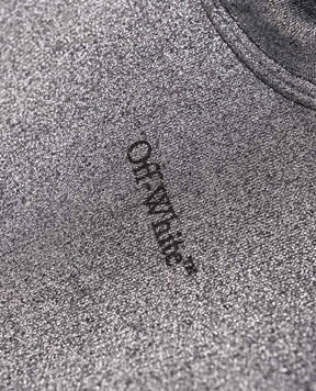 Off-White Дитяче сіре худі з люрексом з візерунком логотипа OGBB005F24FLE001