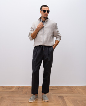 Brunello Cucinelli Сіре меланжеве поло MD8213966