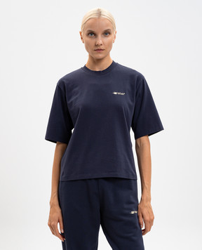 Off-White Синяя футболка с фактурным принтом Arrow 2AA124F25JER005