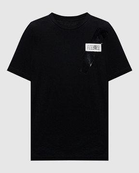 Maison Margiela MM6 Черная футболка с нашивкой логотипа S52GC0336M20048