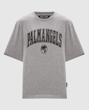 Palm Angels Сіра футболка з принтом логотипа PMAA089S25JER001w