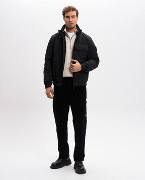 Stone Island Бежевий светр в рубчик зі знімним патчем логотипа 8115516C1