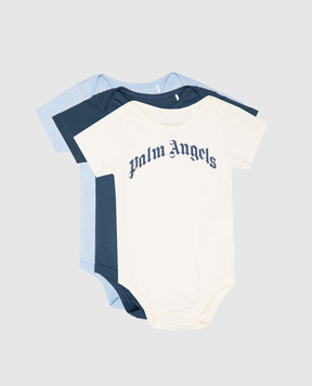 Palm Angels Детский набор из трех боди с принтом логотипа. PB2X017S25JER001