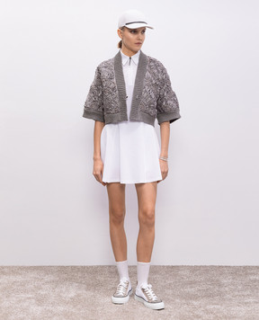 Brunello Cucinelli Біла сукня міні з вишивкою Tennis ML944A5180
