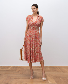 Ermanno Scervino Червона сукня із шовку в квітковий принт D462Q355OYQ