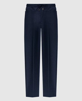 Bertolo Cashmere Сині штани з вовни і кашеміру 000290001391