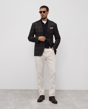 Canali Синее поло из кашемира MK02165C0017