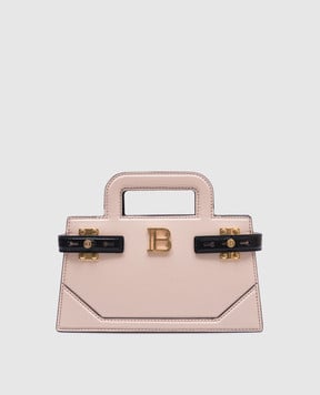 Balmain Бежевая кожаная сумка-мини B-Buzz Top Handle EN0KJ931LQEE