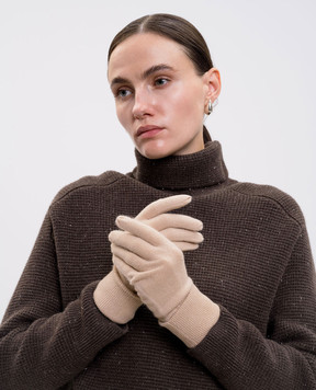 Allude Бежеві рукавички з кашеміру 25592000