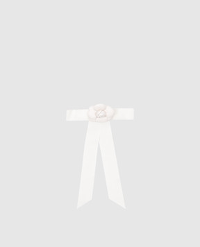 LELET NY Біла шпилька Jenna rosette grosgrain petite у вигляді банта з квіткою LELRES231689IC