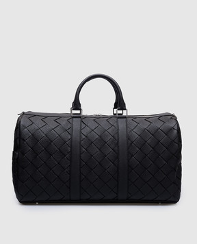 Bottega Veneta Чорна шкіряна дорожня сумка Cabin Duffle 795287V4G31