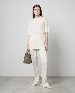 Helmut Lang Белый джемпер с шерстью с логотипом узором O02HW701