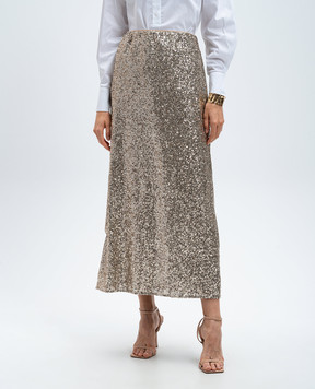 Twinset Золотиста спідниця в паєтки 242TF2030