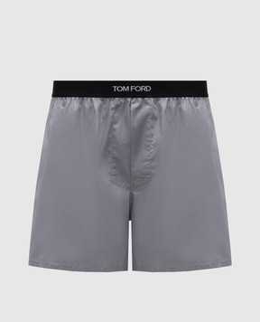 Tom Ford Серые трусы-боксеры с узором логотипа T4LE51100