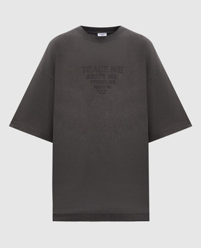 Vetements Серая футболка с вышивкой логотипа UA65TR670Gw