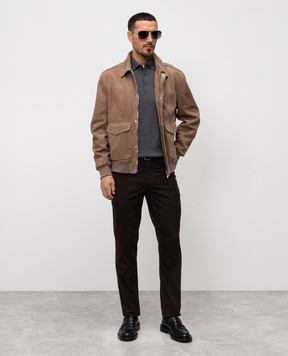 Brunello Cucinelli Коричневі вельветові штани з логотипом M279DI1780