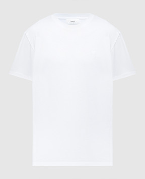Ami Paris Біла футболка з вишивкою логотипа UTS003724