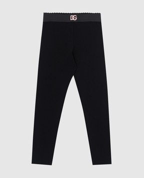 Dolce&Gabbana Детские черные леггинсы с логотипом L5JPB8G7N9L26