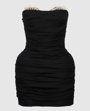 Magda Butrym Черное платье-бюстье с драпировкой DRESS27358925