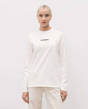 Jil Sander Белый лонгслив с принтом логотипа J40GC0117J20103