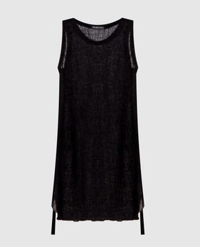Ann Demeulemeester Чорний топ Mara з вовною B0011982FA619