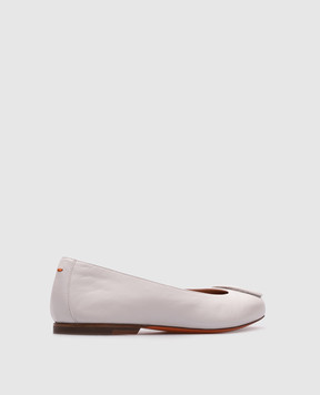 Santoni Белые кожаные балетки WAAH71490KA1NKED