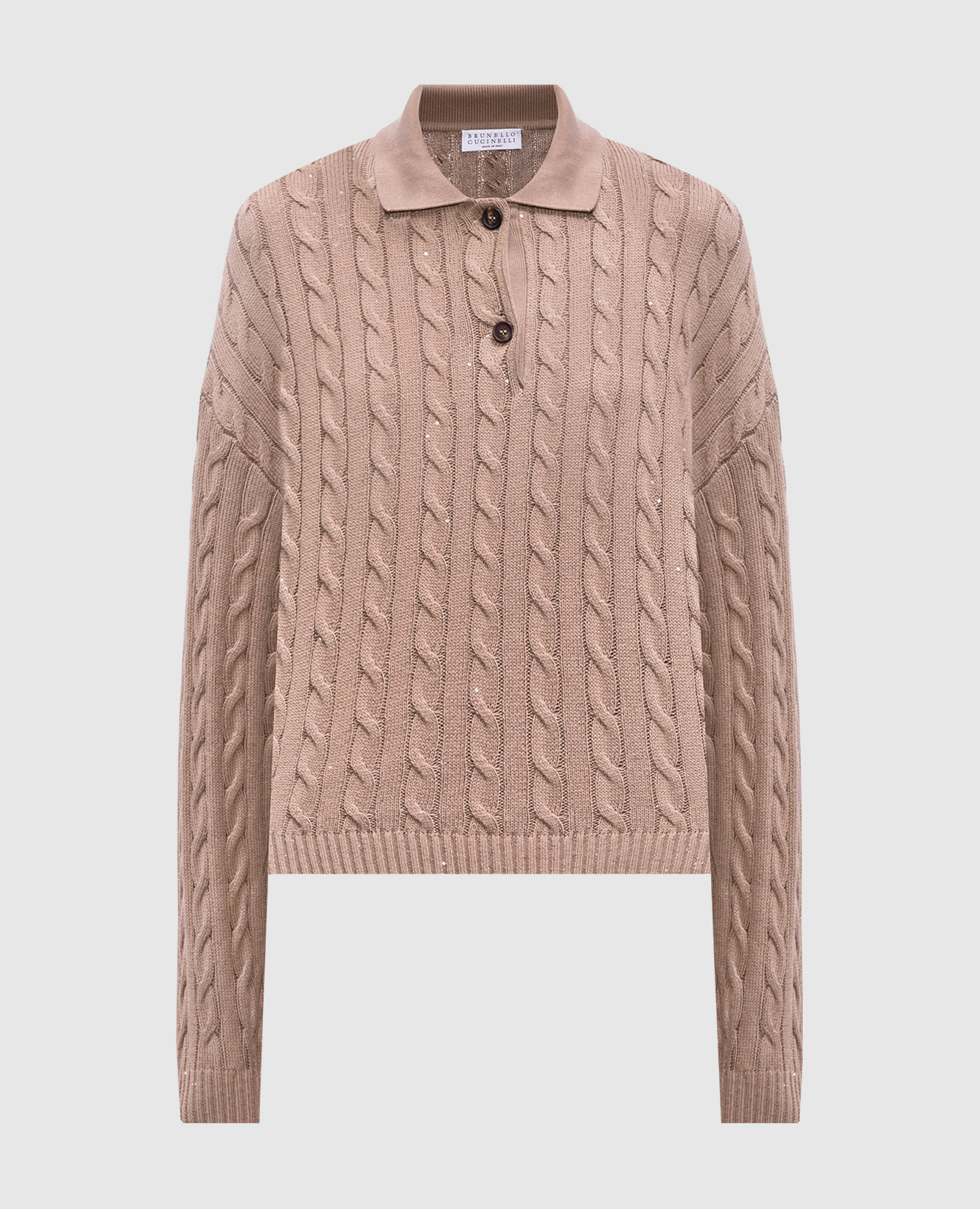 

Коричневое поло с пайетками, Коричневый, Поло