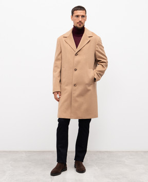 Brett Johnson Бежеве пальто з кашеміру FW25C84L700CAM