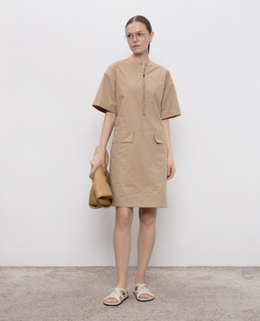 Moncler Бежева сукня з нашивкою емблеми логотипа K10932G0001959866