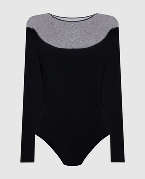 Thierry Mugler Чорне боді з прозорою вставкою 25P2BO02771131