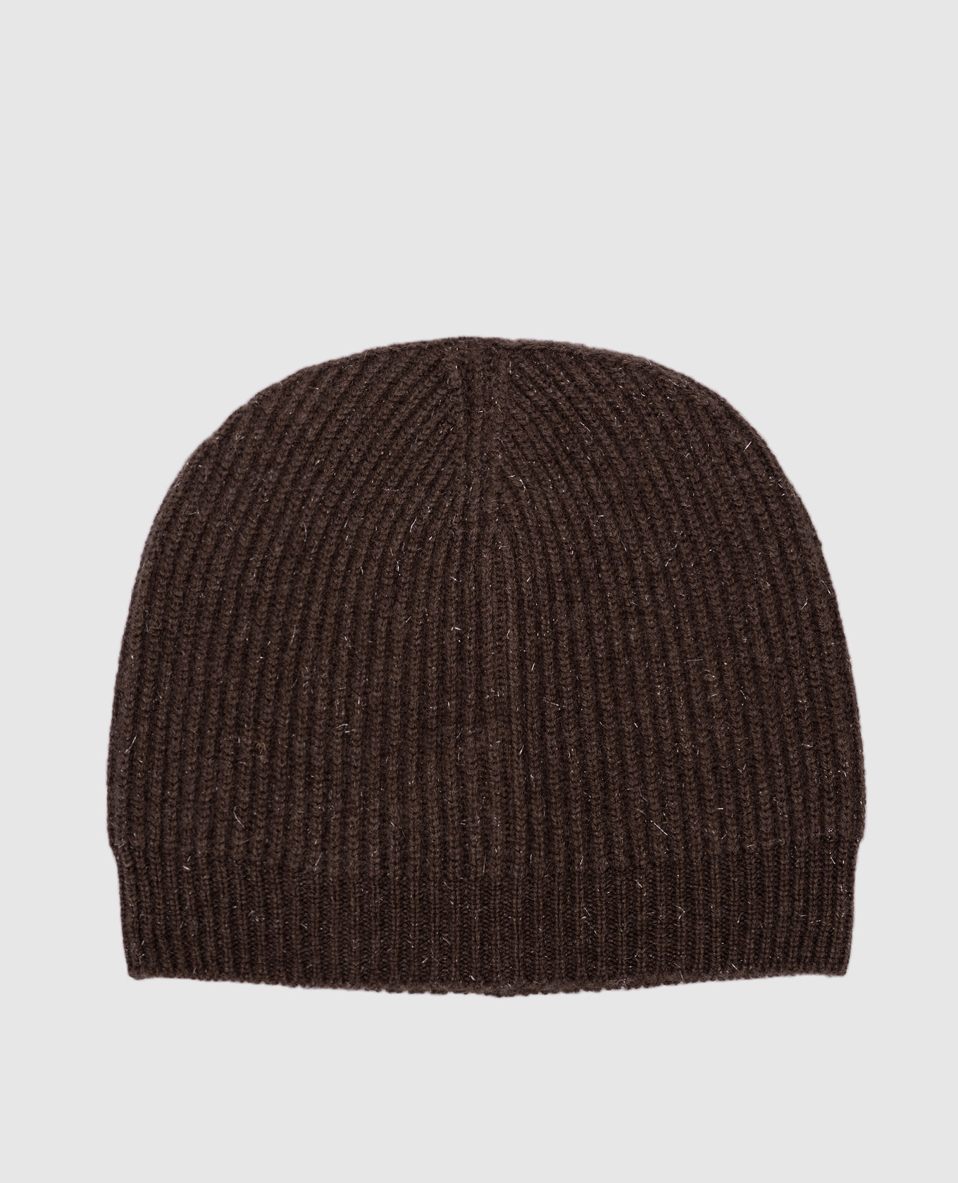 

Коричневая шапка с шерстью, шелком и кашемиром с люрексом., Коричневый, Шапки