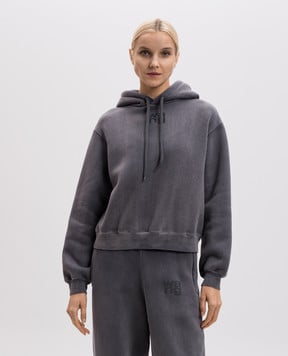 Alexander Wang Сіре утеплене худі з принтом логотипа 4CC3242108