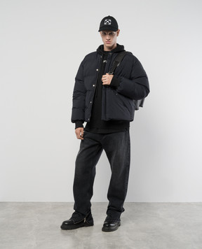 Off-White Синий пуховик с простежкой Arrow OMED035C99FAB001