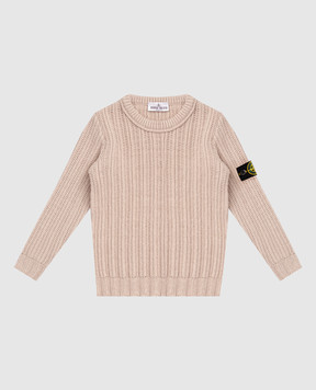 Stone Island Дитячий бежевий светр з вовною та кашеміром K2S165100008S00M768