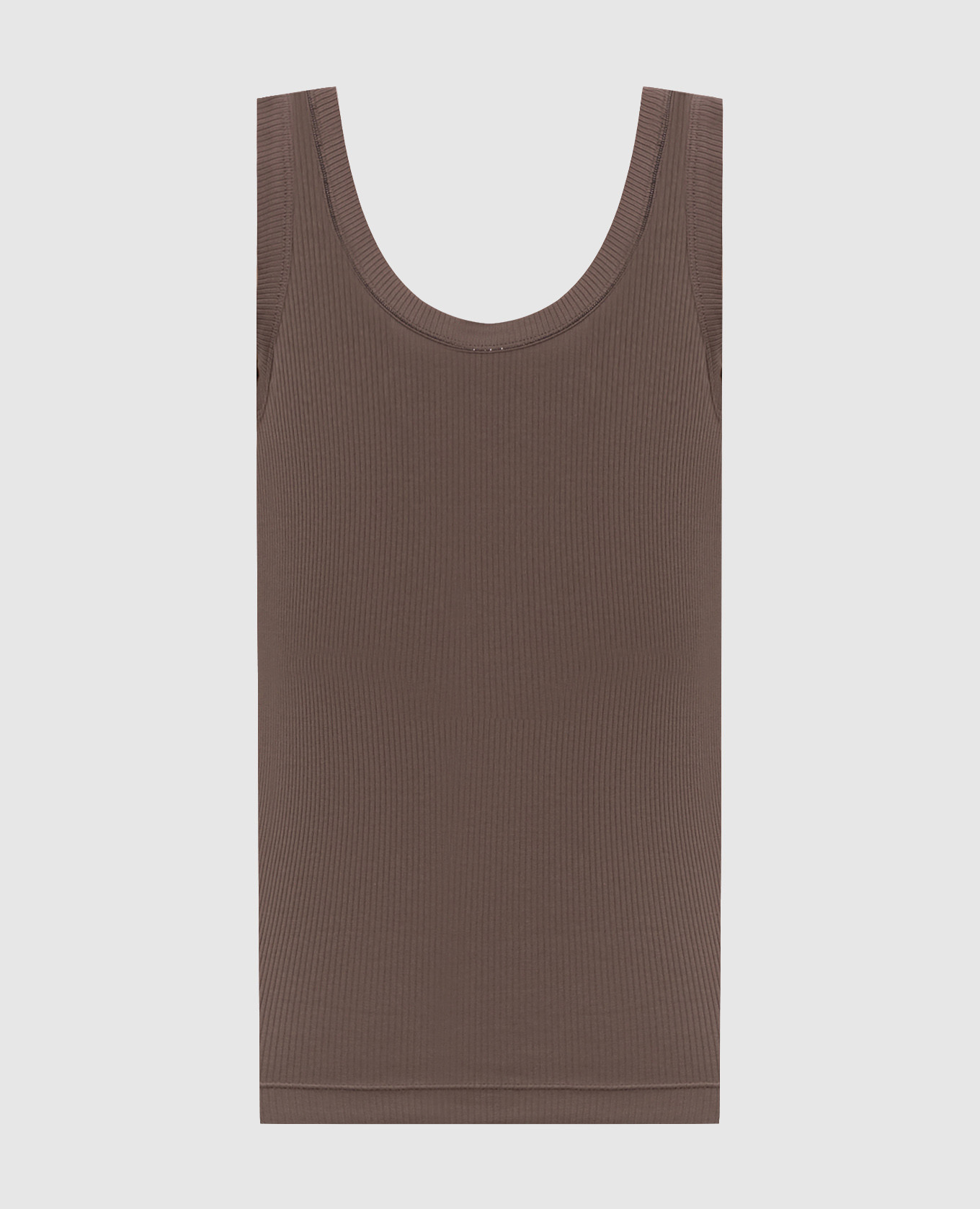 

Коричневый топ в рубчик с цепочкой мониль, Топы