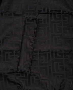 Balmain Дитяча чорна куртка в брендовий візерунок BX2B30B0092610