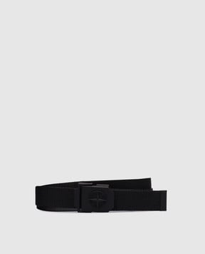 Stone Island Черный ремень с фактурной эмблемой логотипа K1S159300940S0071