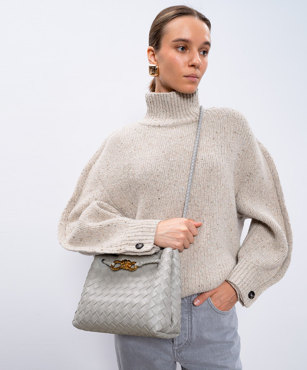 Bottega Veneta Серая кожаная сумка-тоут Andiamo 766014VCPP1 изображение 2