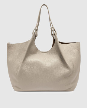 Gianni Chiarini Бежева шкіряна сумка-тоут Dua BS9720RNGDBL