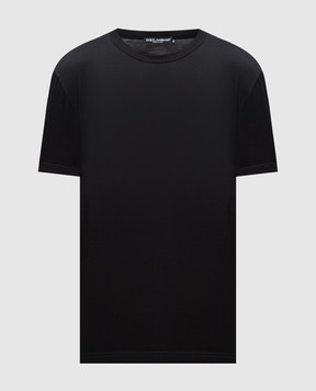 Dolce&Gabbana Чорна футболка з нашивкою логотипа G8JX7TFU7EQ