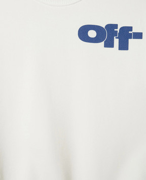 Off-White Дитячий білий світшот з принтом логотипа OBBA001S25FLE002