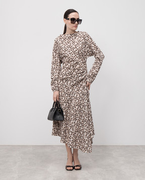 PROENZA SCHOULER Бежева сукня Alina з шовком в квітковий принт R2523032BYP297