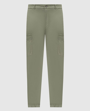 Peserico Зеленые брюки-карго с металлическим логотипом. R54624T007946