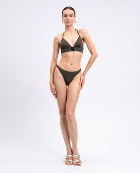 Balmain Купальник кольору хакі з патчем логотипа BKB802290
