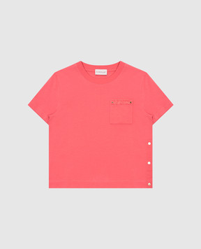 Moncler ENFANT Дитяча рожева футболка з нашивкою логотипа K19548C0001289AT91214