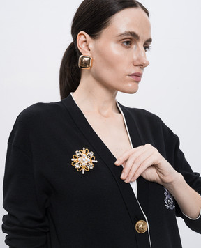 Balmain Золотиста брошка Brandebourg з кристалами FN1XM539MPYB