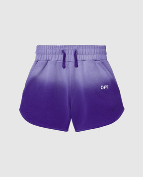 Off-White Дитячі фіолетові шорти з принтом логотипа OGCI001S25FLE002